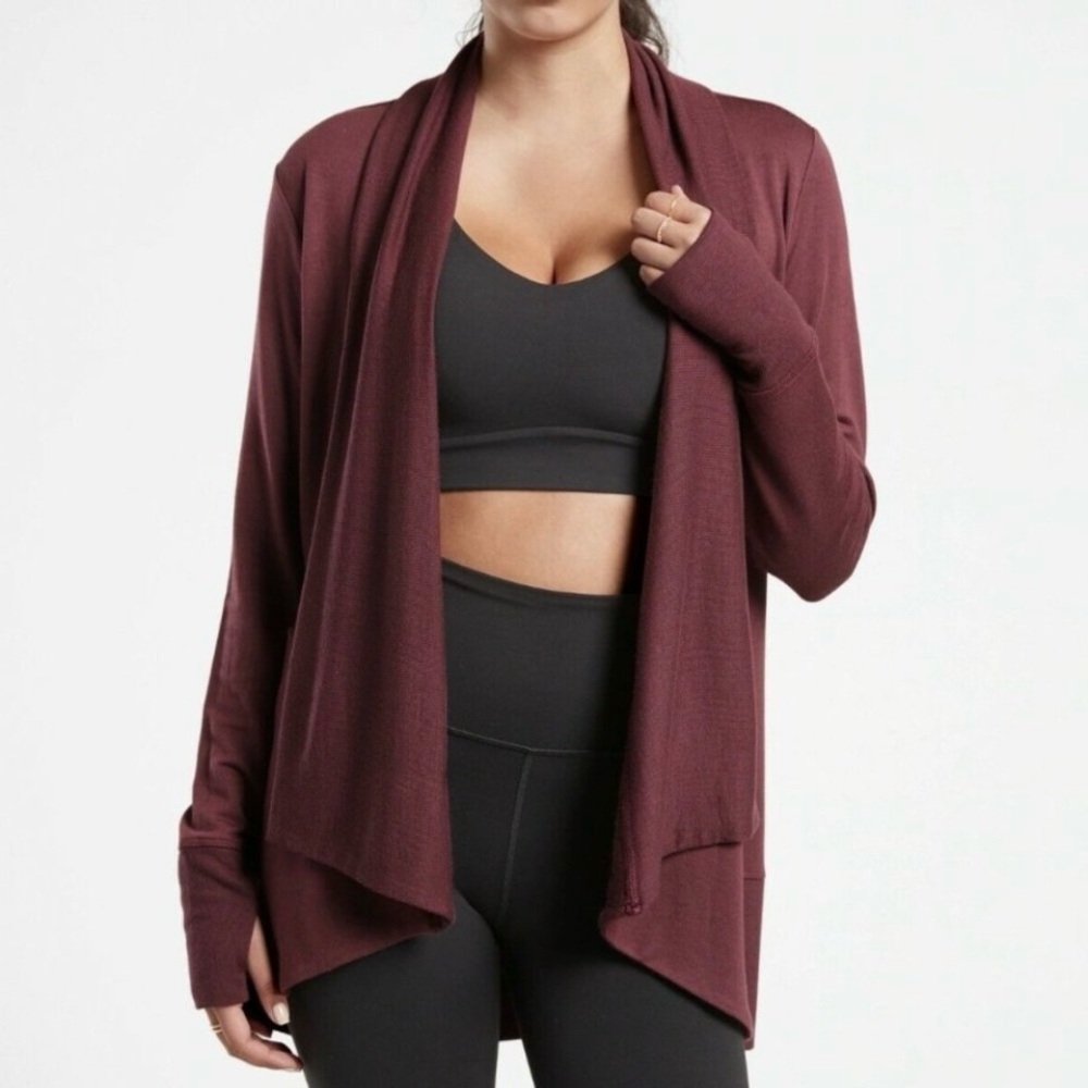 Athleta Decadent Red Nirvana Pranayama Wrap Cardigan Size Small Tall